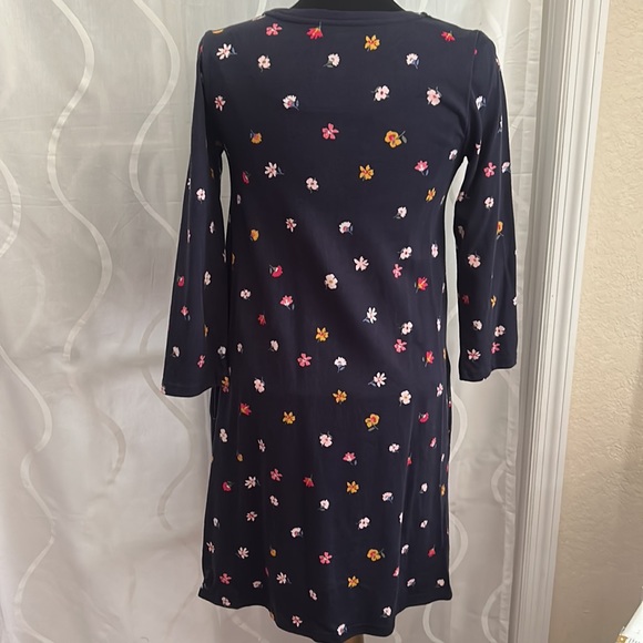 Joules Navy Blue, Long Sleeve, Floral Print Dress, Size 6 - Picture 4 of 7